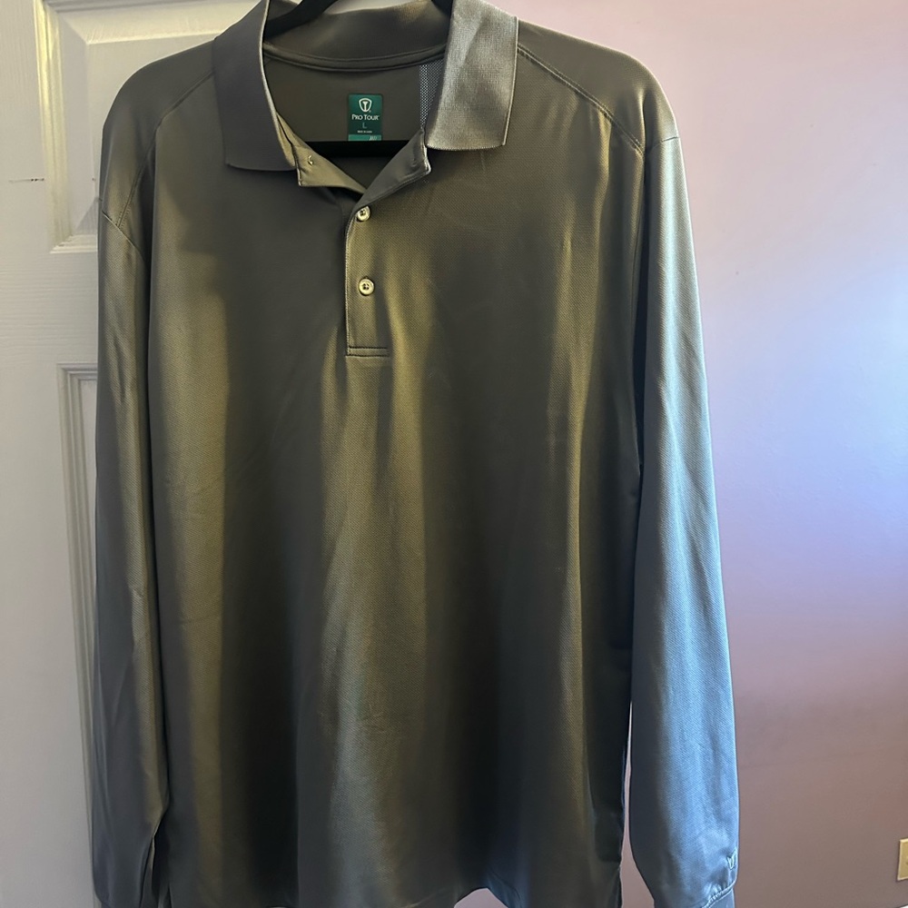 Men's Grey golf Polo Shirt dri fit